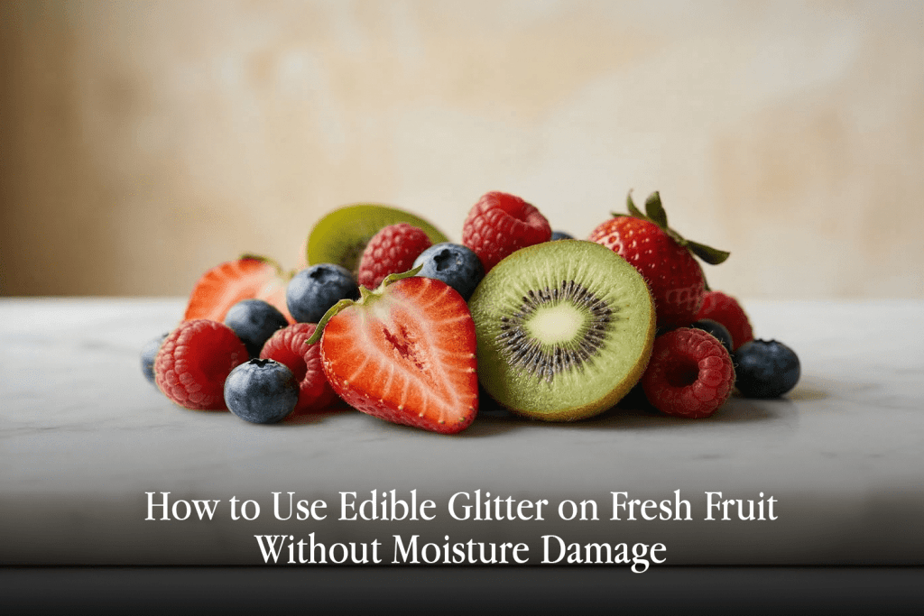 how to use edible glitter on fresh fruit